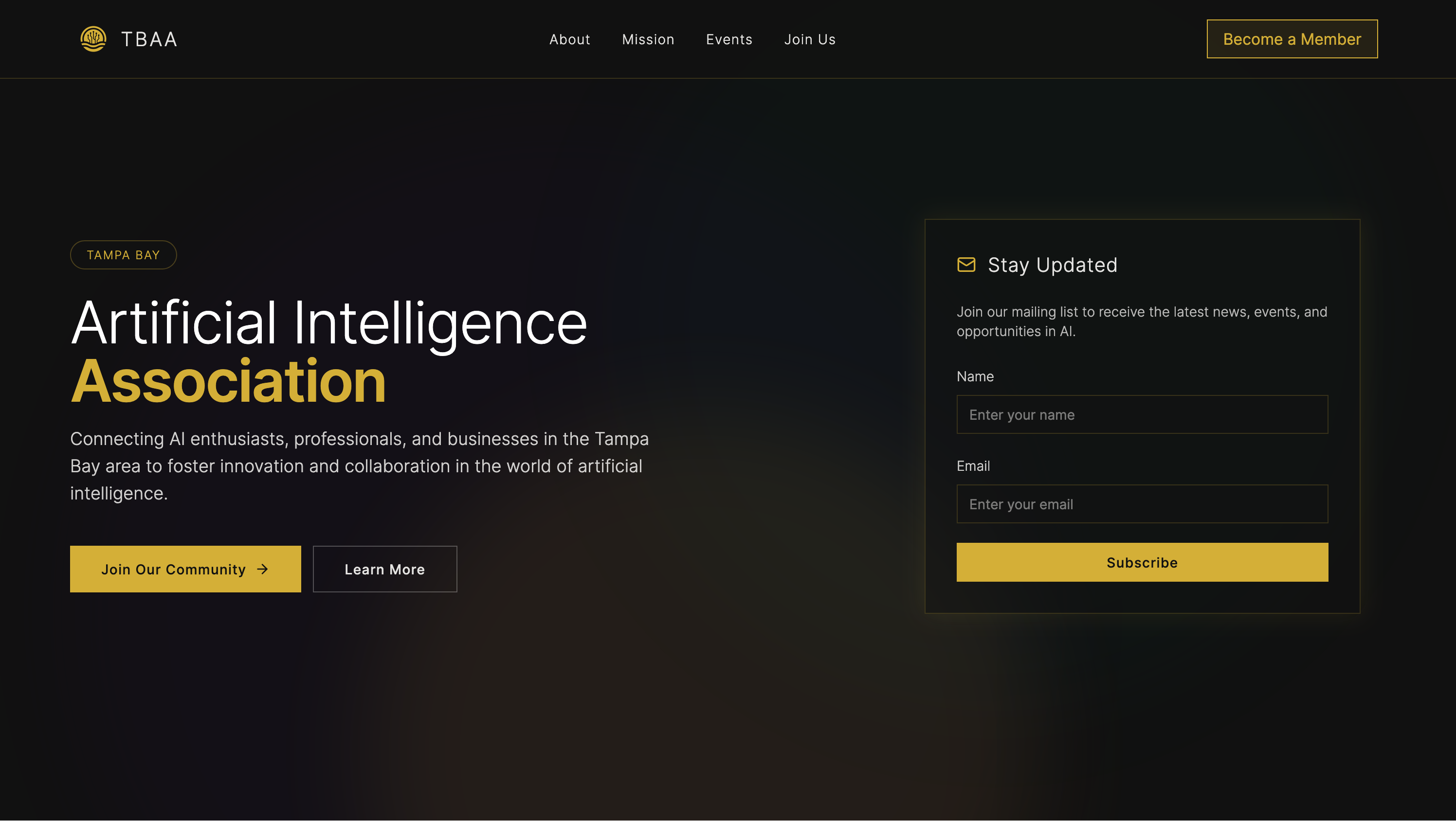 TBAA website screenshot